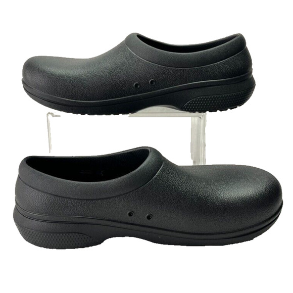 CROCS Clogs Unisex Men7/Wmn9 Black On The Clock Slip On Work Slip Resistant - Picture 4 of 11